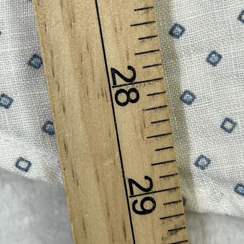 Abercrombie & Fitch Shirt Mens Large White 100% Linen Geometric Long Sleeve - Picture 7 of 7